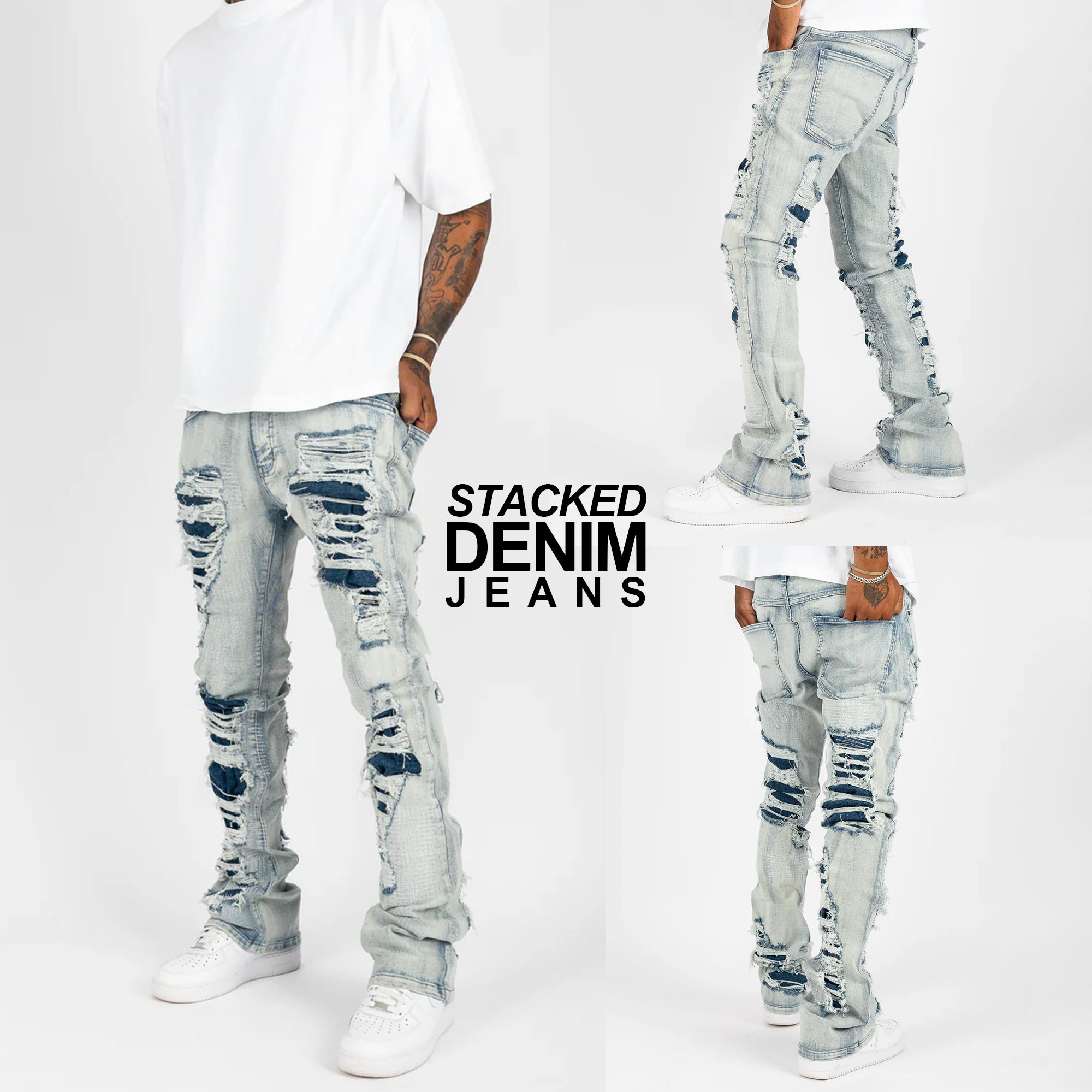 Stacked denim cheapest jeans