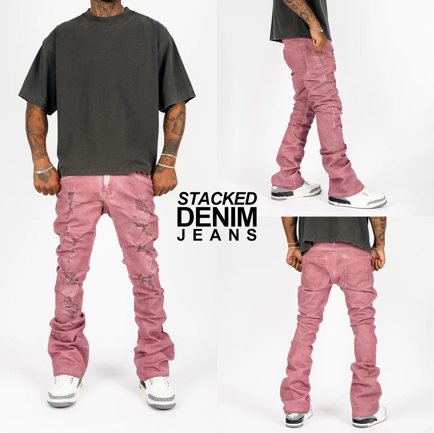 Stacked Denim Jeans "ROSE" (Sold Blank)  *LIMITED QTY*